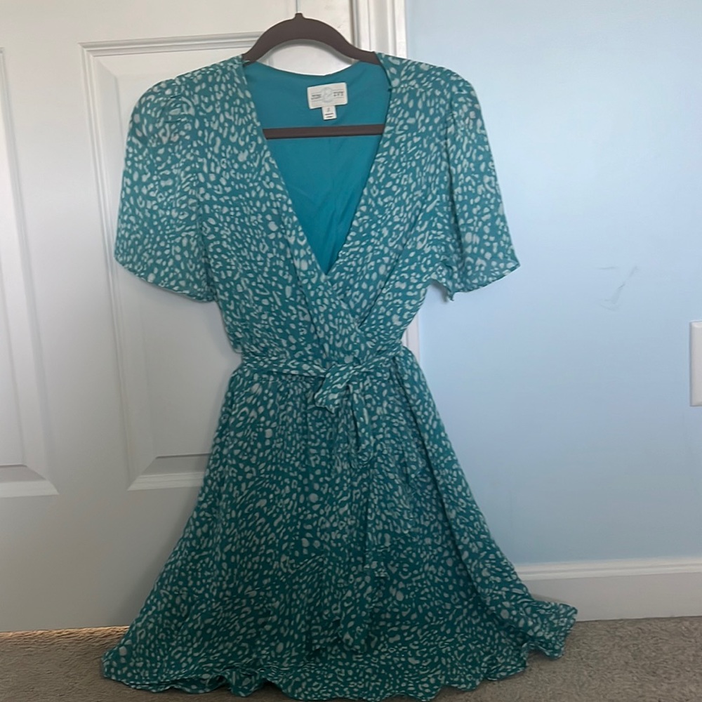 Blue leopard spring dress